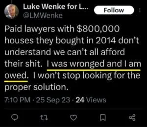 Luke Wenke Twitter screenshot