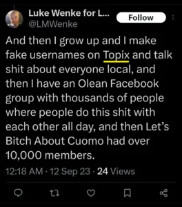 Luke Wenke Topix Twitter screenshot