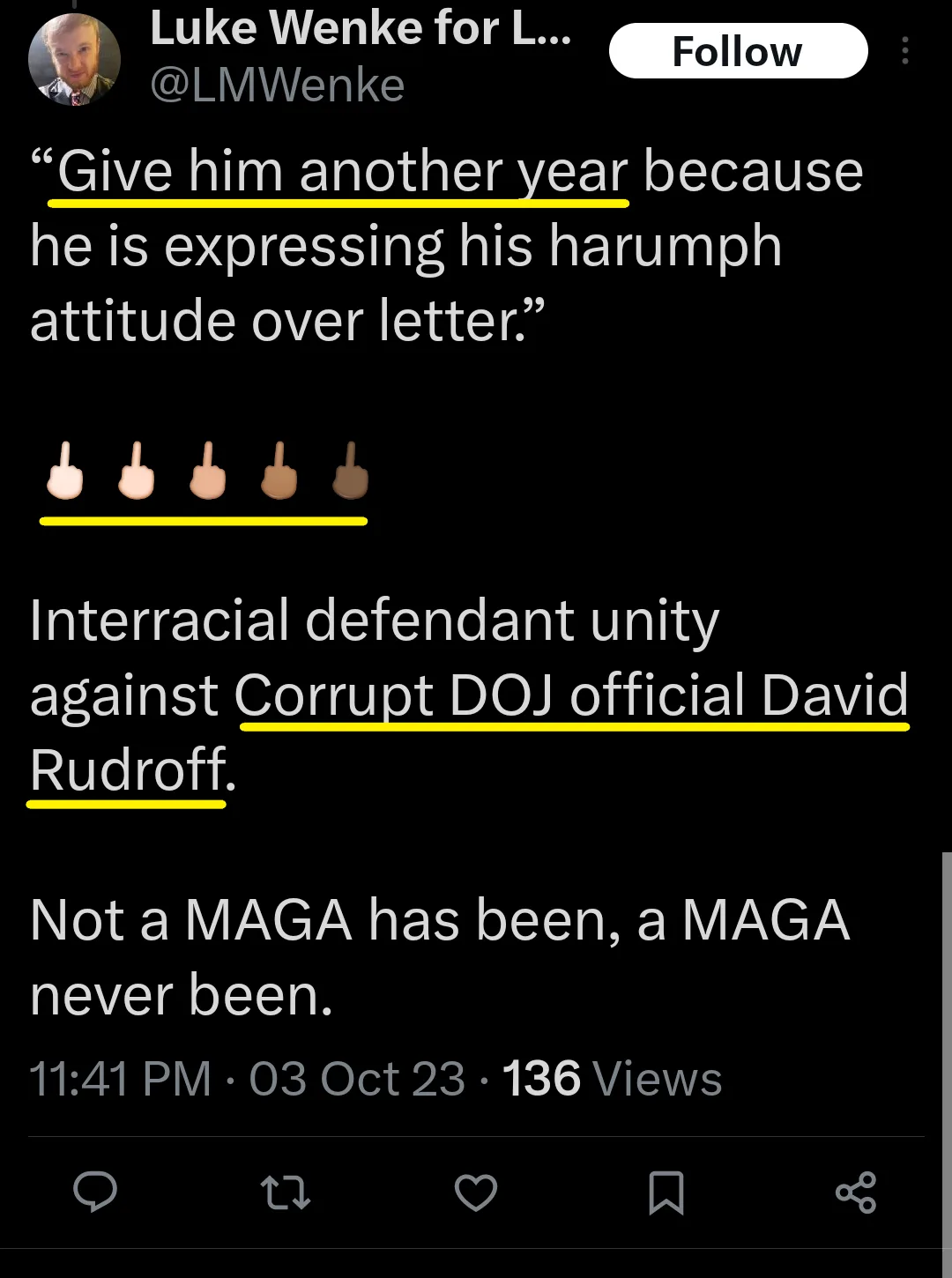 Luke Wenke David Rudroff Twitter X screenshot 2023